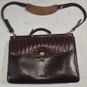 Jack Georges Woven Leather briefcase